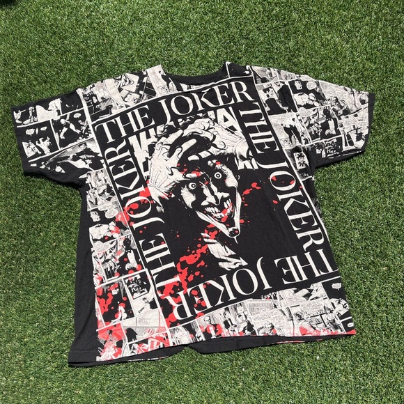 ‘19 DC Comics Full Print Joker Black Tee - Picture 1 of 5